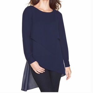 White House Black Market Asymmetrical Tunic Blouse